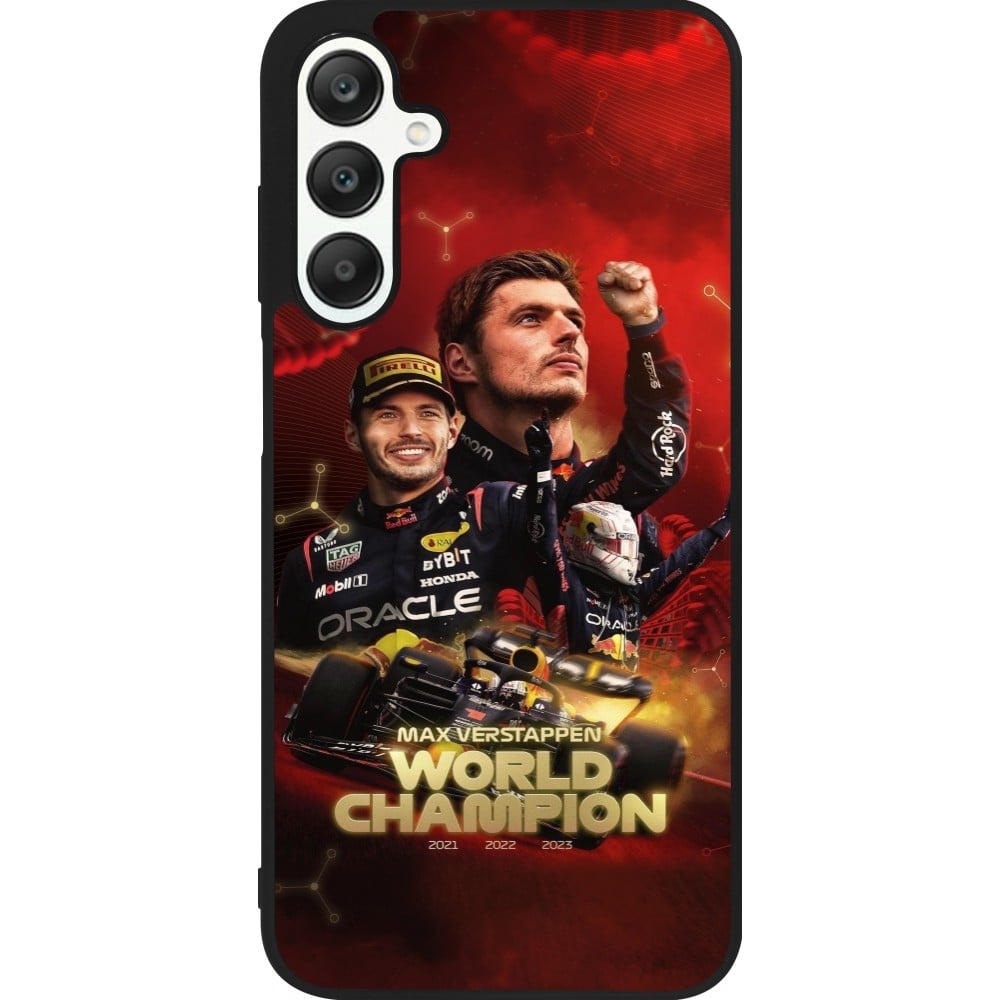 Coque Samsung Galaxy A25 - Silicone rigide noir Max Verstappen Champion 2023