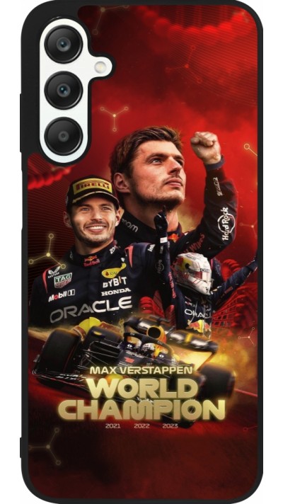 Coque Samsung Galaxy A25 - Silicone rigide noir Max Verstappen Champion 2023