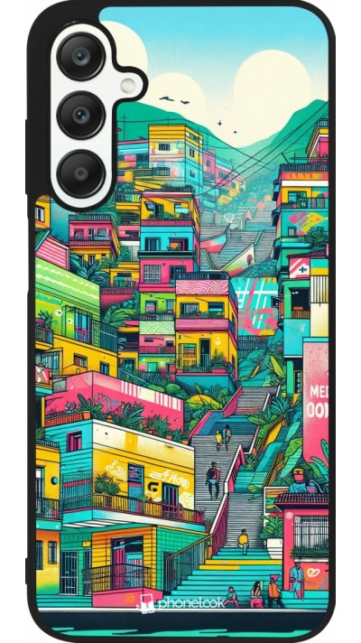 Coque Samsung Galaxy A25 - Silicone rigide noir Medellin Comuna 13 Art