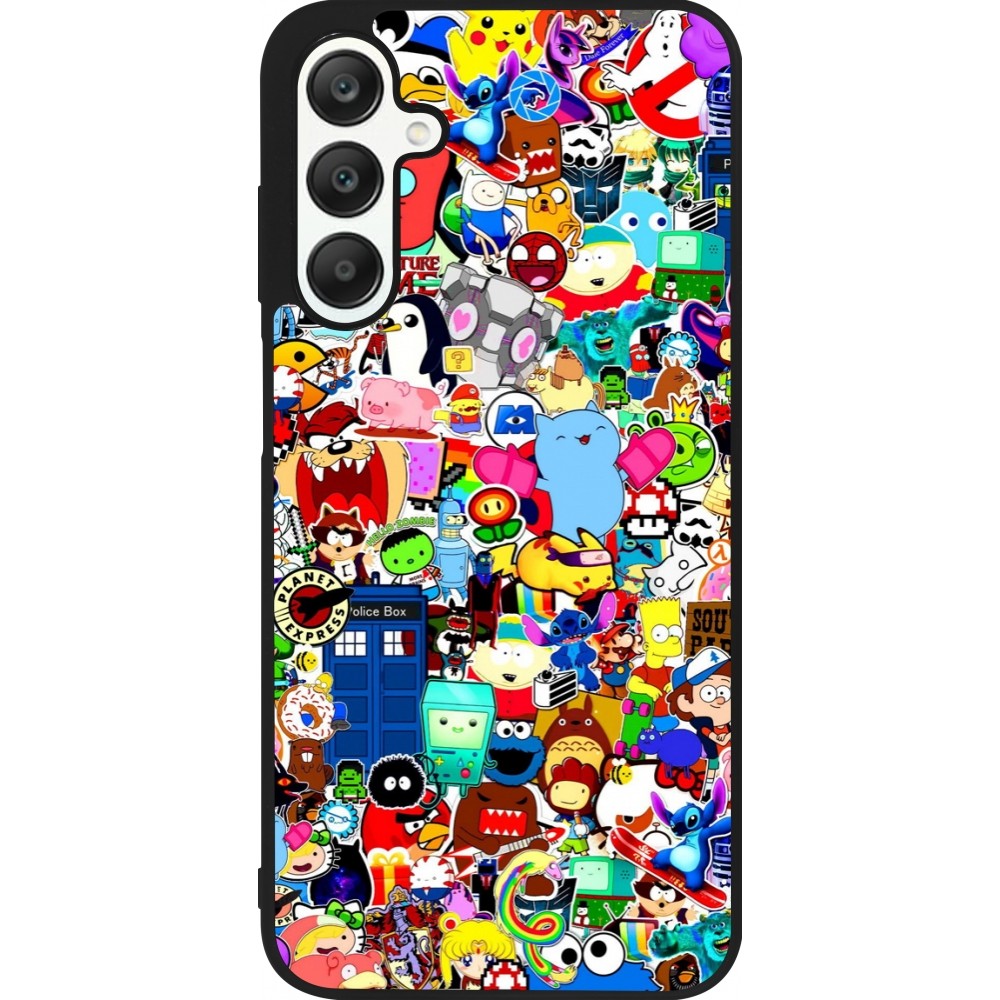 Coque Samsung Galaxy A25 - Silicone rigide noir Mixed cartoons