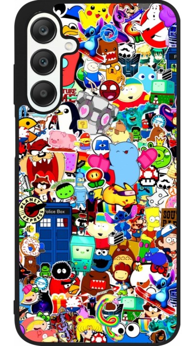 Coque Samsung Galaxy A25 - Silicone rigide noir Mixed cartoons