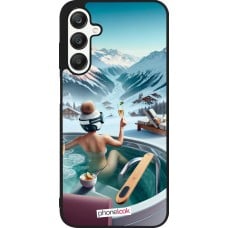 Coque Samsung Galaxy A25 - Silicone rigide noir Montagne Glamour Jacuzzi