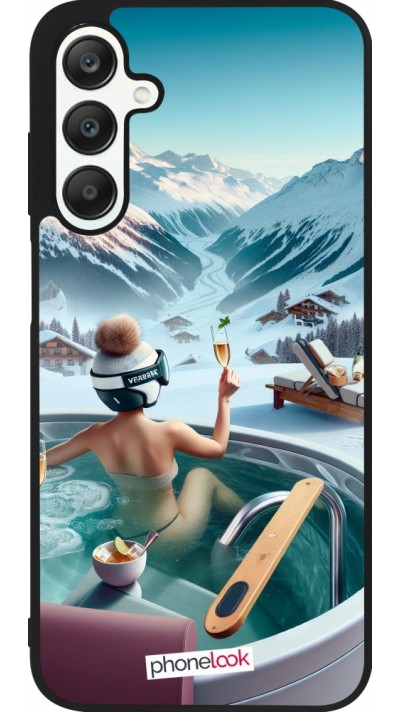 Coque Samsung Galaxy A25 - Silicone rigide noir Montagne Glamour Jacuzzi