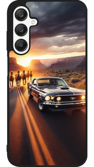 Coque Samsung Galaxy A25 - Silicone rigide noir Mustang 69 Grand Canyon