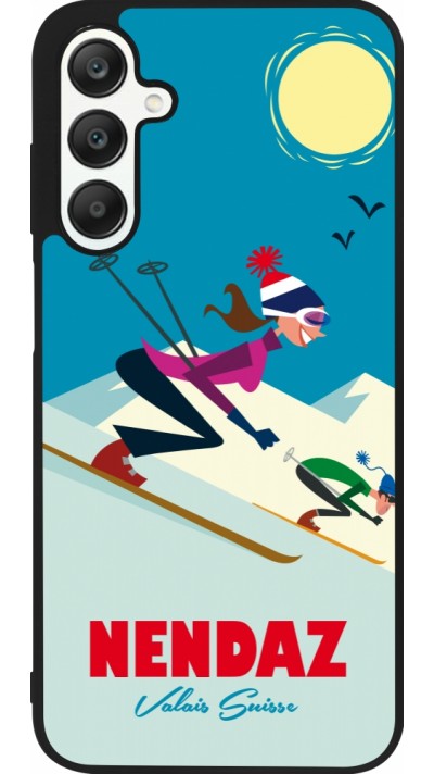 Coque Samsung Galaxy A25 - Silicone rigide noir Nendaz Ski Downhill