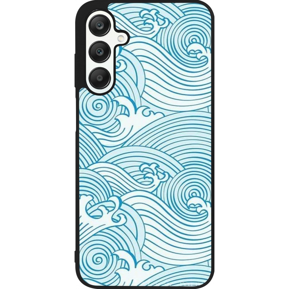 Coque Samsung Galaxy A25 - Silicone rigide noir Ocean Waves