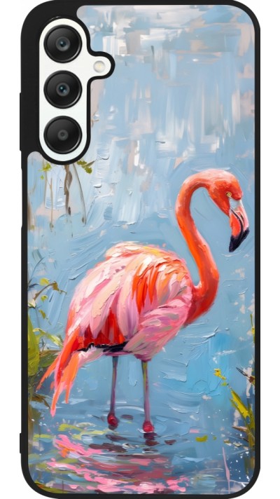 Coque Samsung Galaxy A25 - Silicone rigide noir Paint Flamingo