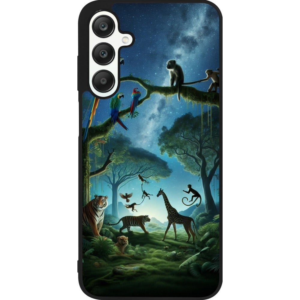 Coque Samsung Galaxy A25 - Silicone rigide noir Paradis des animaux exotiques