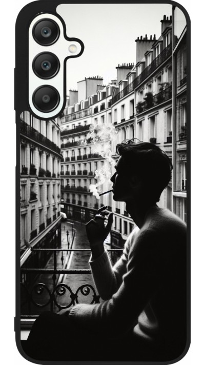 Coque Samsung Galaxy A25 - Silicone rigide noir Parisian Smoker