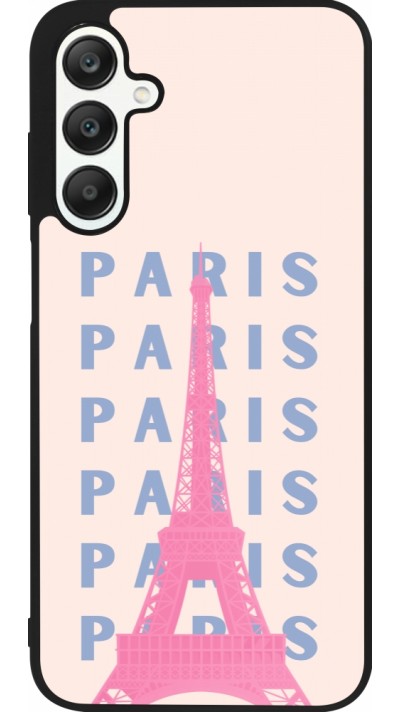 Coque Samsung Galaxy A25 - Silicone rigide noir Paris Pink Print