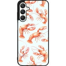 Coque Samsung Galaxy A25 - Silicone rigide noir Pattern de homards pastels