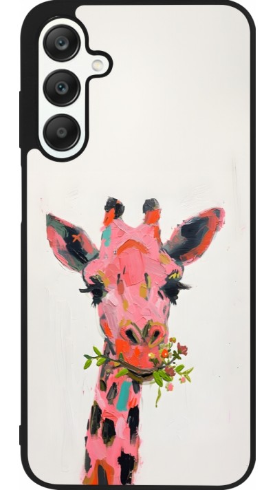 Coque Samsung Galaxy A25 - Silicone rigide noir Pink Girafe Paint