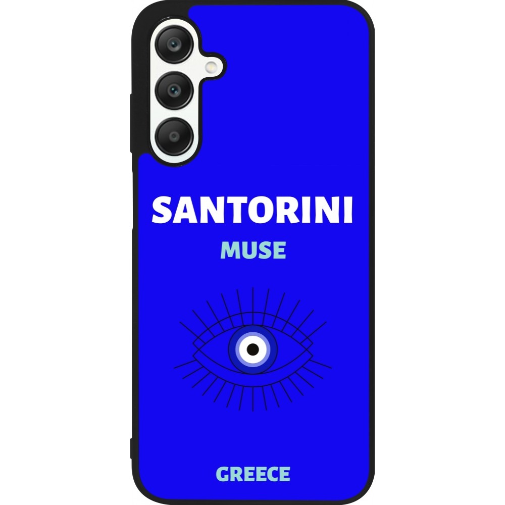 Coque Samsung Galaxy A25 - Silicone rigide noir Pop Summer Destination Santorini