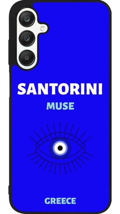 Coque Samsung Galaxy A25 - Silicone rigide noir Pop Summer Destination Santorini