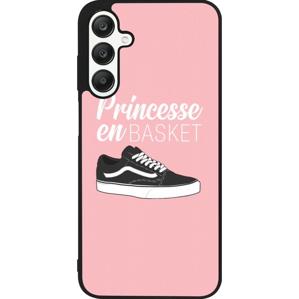 Coque Samsung Galaxy A25 - Silicone rigide noir princesse en basket