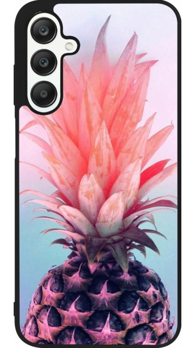 Coque Samsung Galaxy A25 - Silicone rigide noir Purple Pink Pineapple