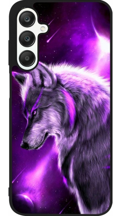 Coque Samsung Galaxy A25 - Silicone rigide noir Purple Sky Wolf