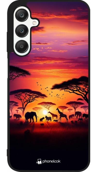 Coque Samsung Galaxy A25 - Silicone rigide noir Safari sunset wildlife