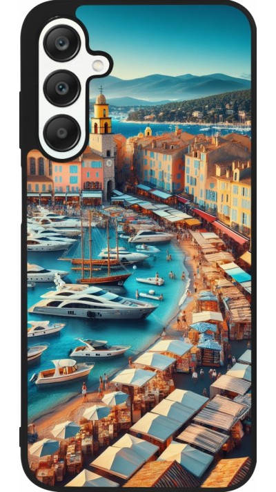 Coque Samsung Galaxy A25 - Silicone rigide noir Saint-Tropez Beach