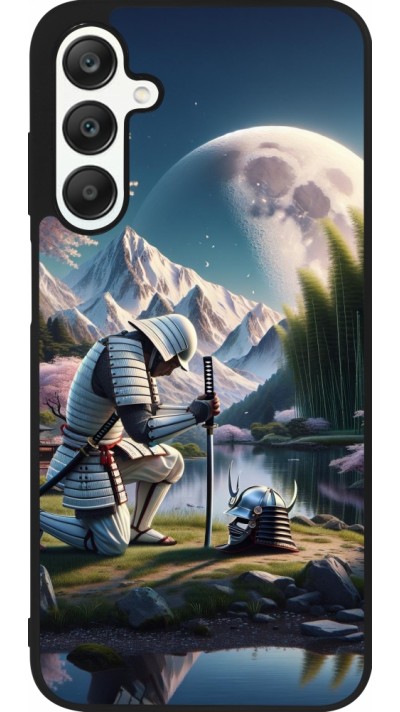 Coque Samsung Galaxy A25 - Silicone rigide noir Samurai Katana Lune