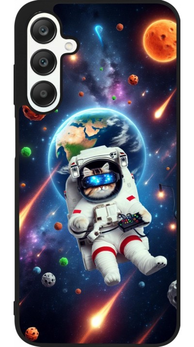 Coque Samsung Galaxy A25 - Silicone rigide noir VR SpaceCat Odyssey