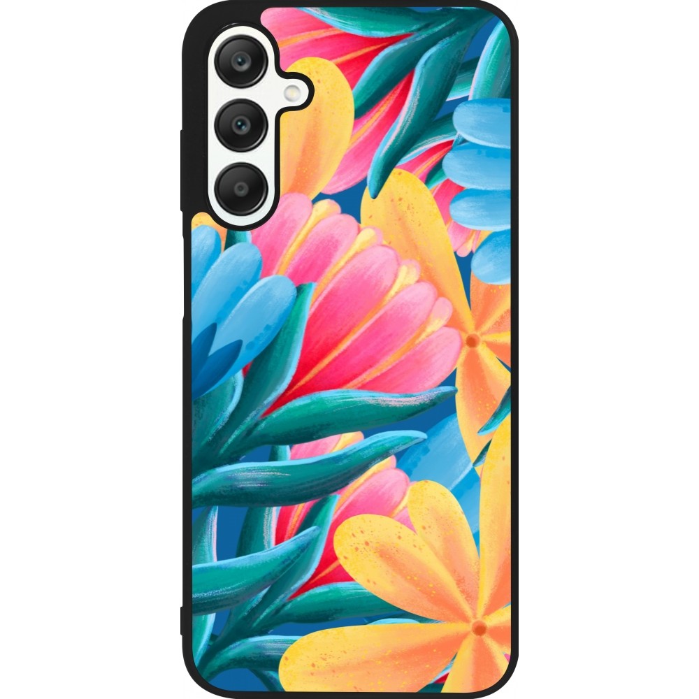 Coque Samsung Galaxy A25 - Silicone rigide noir Spring 23 colorful flowers