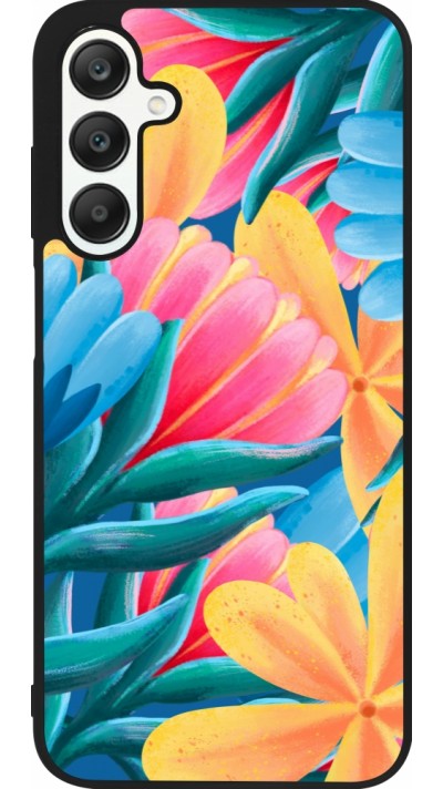 Coque Samsung Galaxy A25 - Silicone rigide noir Spring 23 colorful flowers