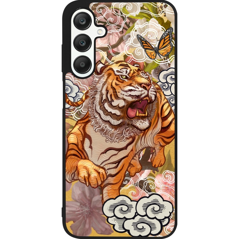 Coque Samsung Galaxy A25 - Silicone rigide noir Spring 23 japanese tiger