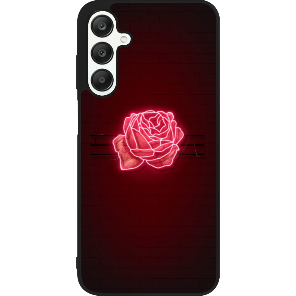 Coque Samsung Galaxy A25 - Silicone rigide noir Spring 23 neon rose