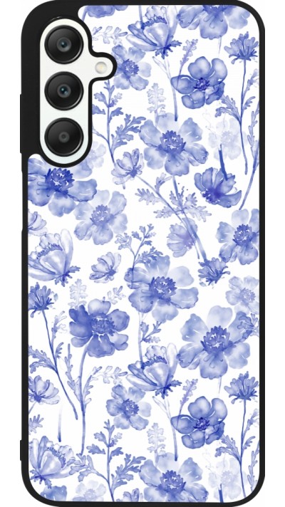 Coque Samsung Galaxy A25 - Silicone rigide noir Spring 23 watercolor blue flowers