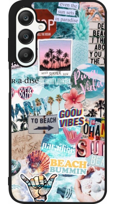 Coque Samsung Galaxy A25 - Silicone rigide noir Summer 20 collage