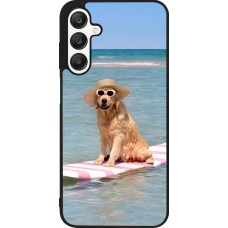 Coque Samsung Galaxy A25 - Silicone rigide noir Summer Dog on Paddle