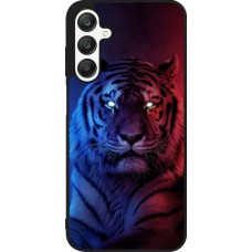 Coque Samsung Galaxy A25 - Silicone rigide noir Tiger Blue Red