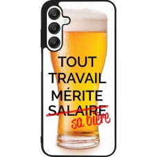 Coque Samsung Galaxy A25 - Silicone rigide noir Tout travail mérite sa bière