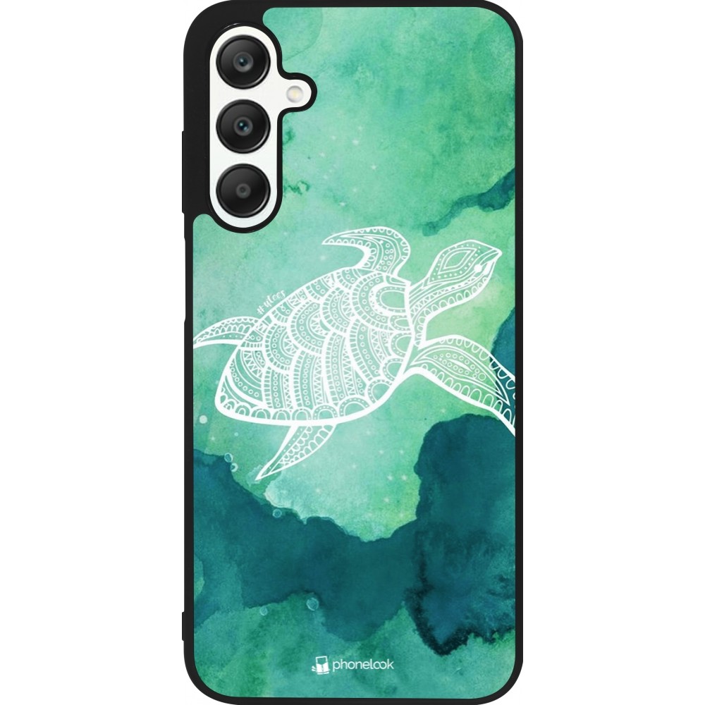 Coque Samsung Galaxy A25 - Silicone rigide noir Turtle Aztec Watercolor