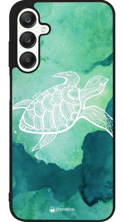 Coque Samsung Galaxy A25 - Silicone rigide noir Turtle Aztec Watercolor