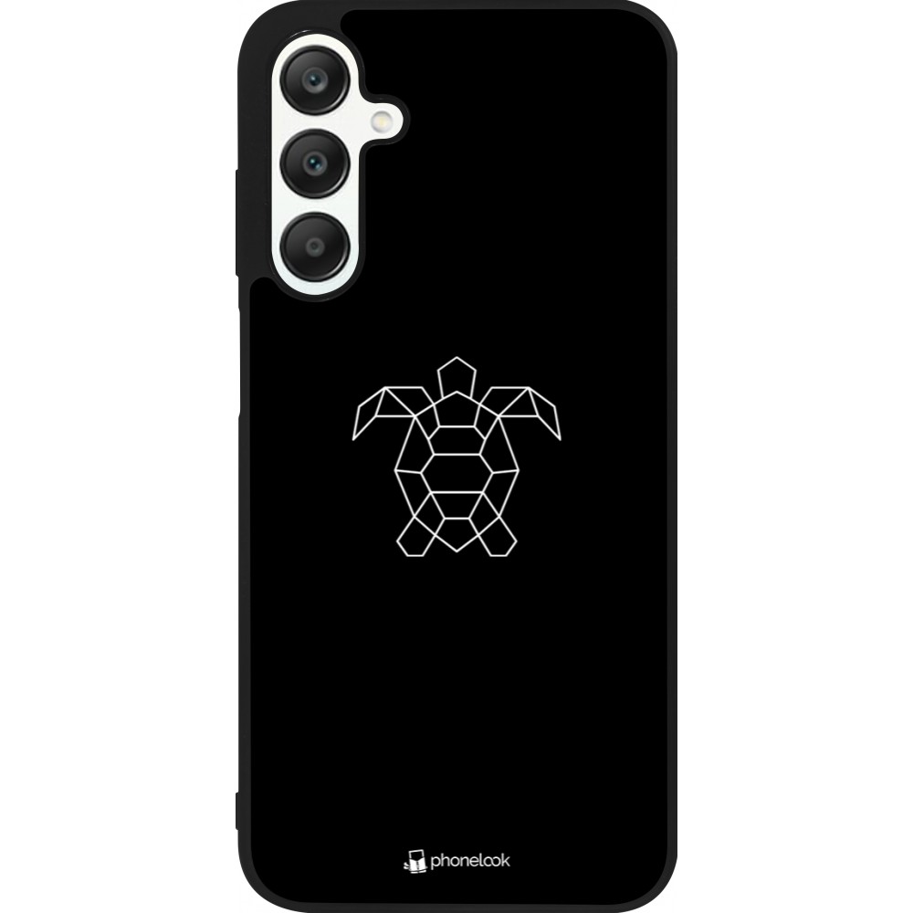 Coque Samsung Galaxy A25 - Silicone rigide noir Turtles lines on black