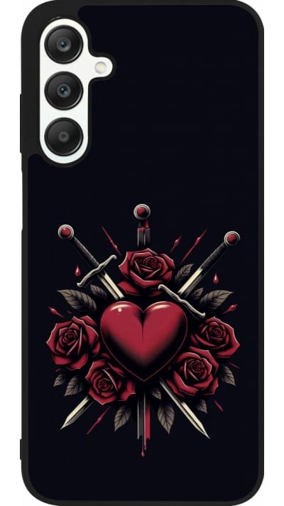 Coque Samsung Galaxy A25 - Silicone rigide noir Valentine 2024 gothic love