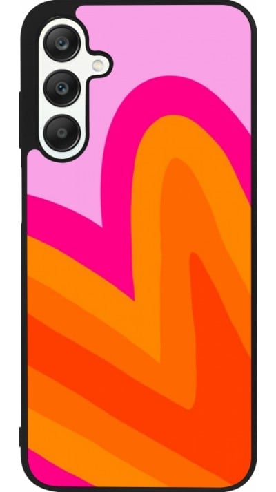 Coque Samsung Galaxy A25 - Silicone rigide noir Valentine 2024 heart gradient