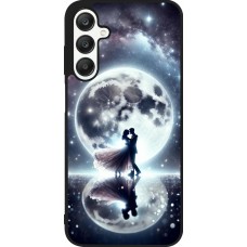 Coque Samsung Galaxy A25 - Silicone rigide noir Valentine 2024 Love under the moon