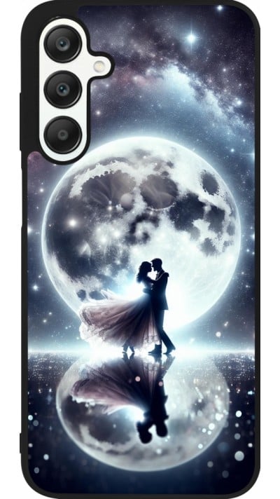 Coque Samsung Galaxy A25 - Silicone rigide noir Valentine 2024 Love under the moon