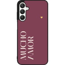 Coque Samsung Galaxy A25 - Silicone rigide noir Valentine 2024 mucho amor rosado