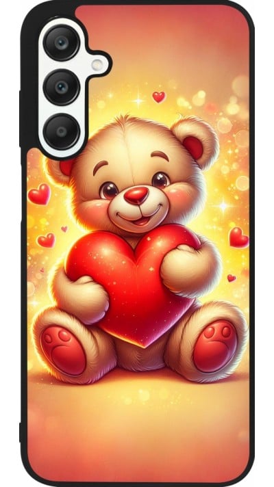 Coque Samsung Galaxy A25 - Silicone rigide noir Valentine 2024 Teddy love