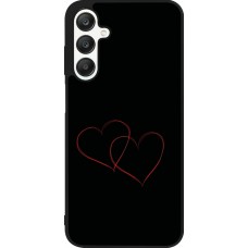 Coque Samsung Galaxy A25 - Silicone rigide noir Valentine 2023 attached heart