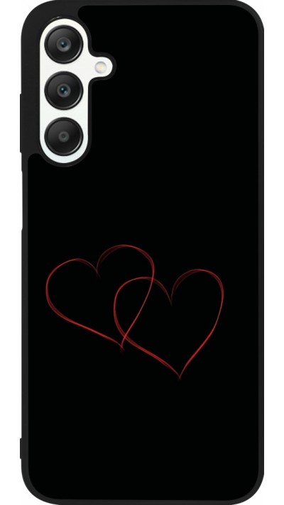 Coque Samsung Galaxy A25 - Silicone rigide noir Valentine 2023 attached heart