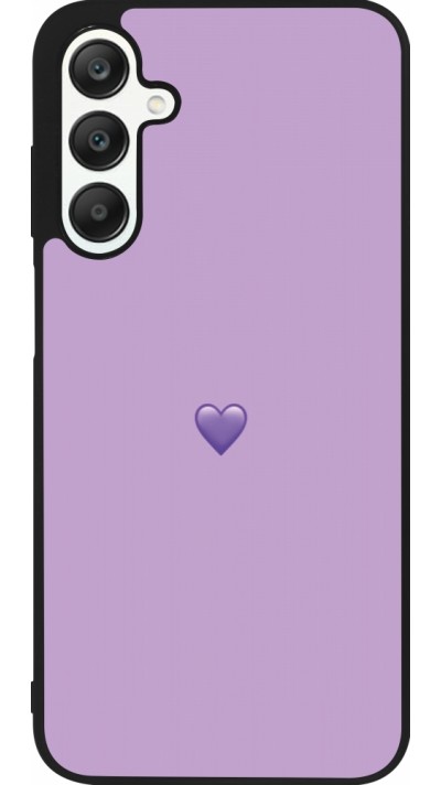 Coque Samsung Galaxy A25 - Silicone rigide noir Valentine 2023 purpule single heart