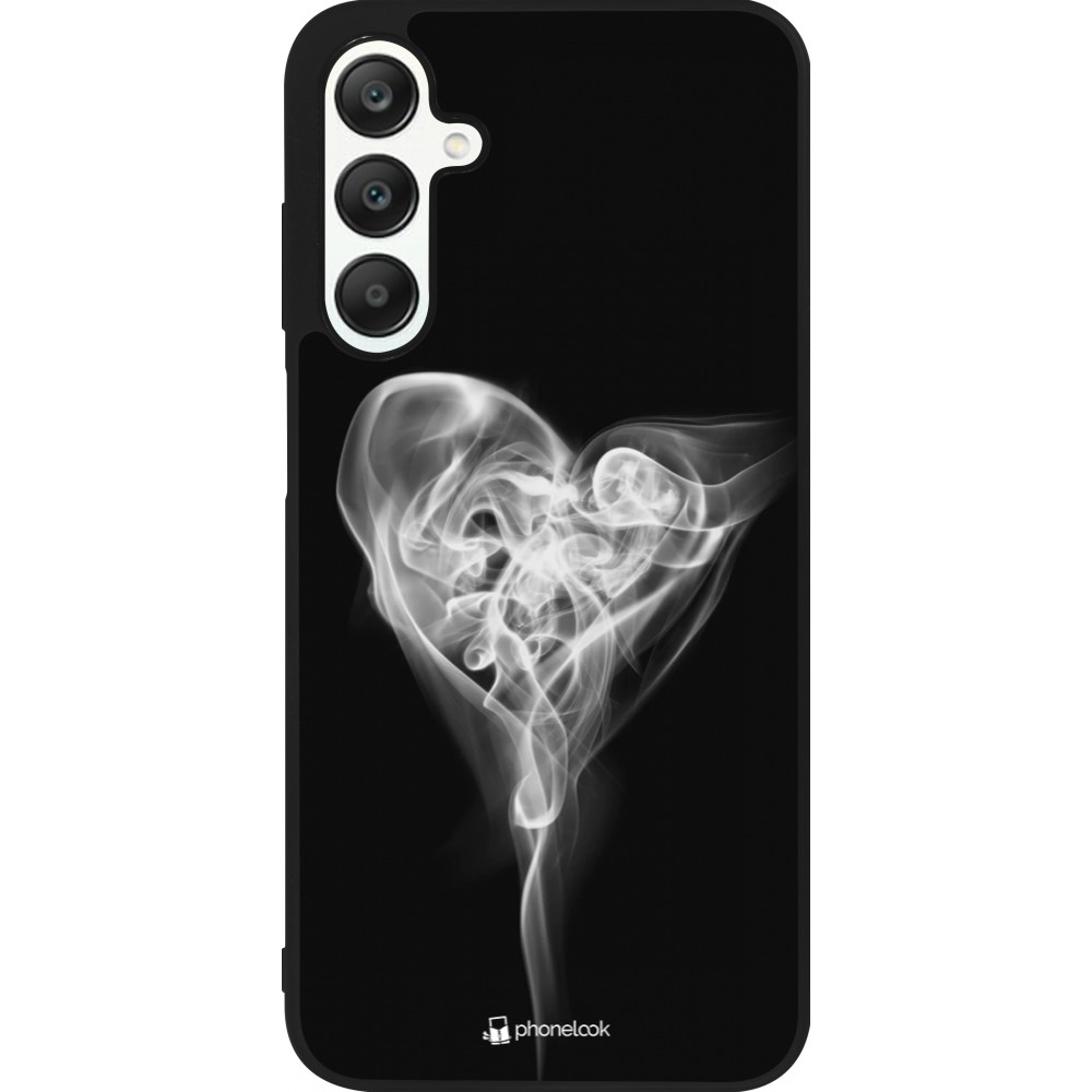 Coque Samsung Galaxy A25 - Silicone rigide noir Valentine 2022 Black Smoke