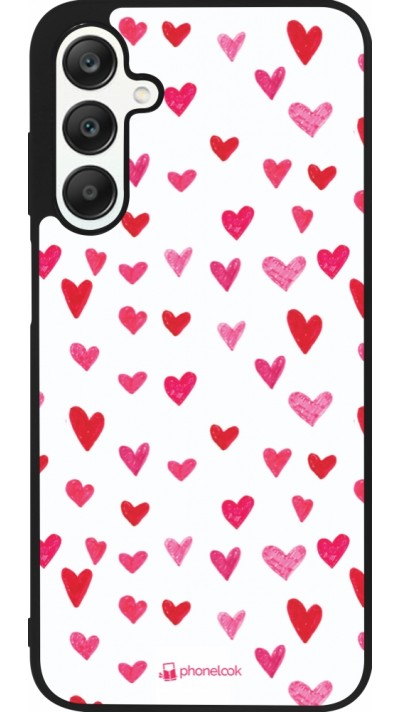 Coque Samsung Galaxy A25 - Silicone rigide noir Valentine 2022 Many pink hearts