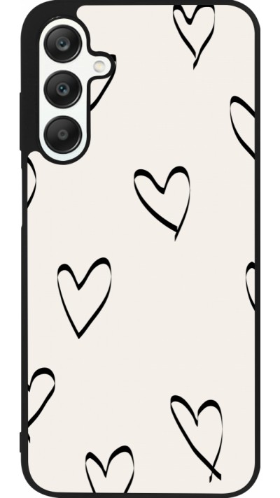 Coque Samsung Galaxy A25 - Silicone rigide noir Valentine 2023 minimalist hearts