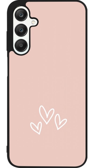 Coque Samsung Galaxy A25 - Silicone rigide noir Valentine 2023 three minimalist hearts